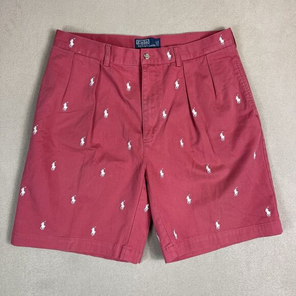 Polo‎ Ralph Lauren Shorts Mens 36 Pink VTG Tyler Shorts Casual Outdoor 90s Adult - Picture 1 of 10